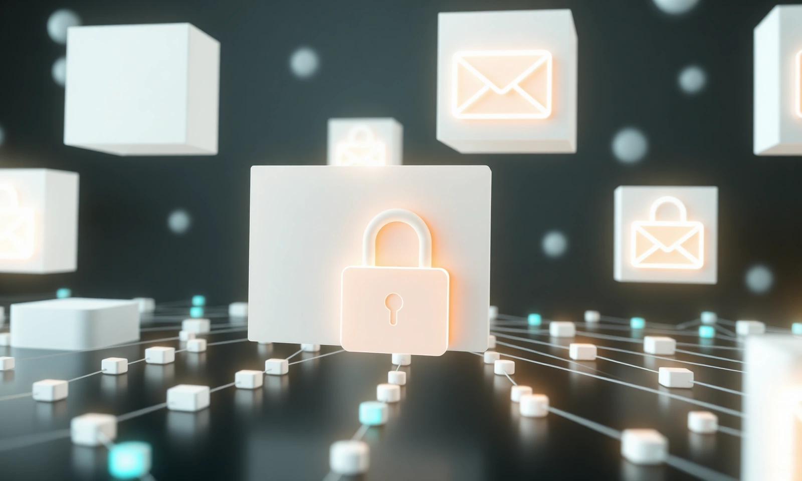 Abstrakcyjna publikacja strony do internetu przez hosting, SSL i pocztę